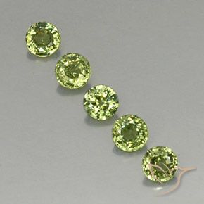 1.34 ct Round Cut Demantoid Garnet, 3.8 mm From Namibia, Photo A
