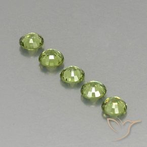 Demantoid Garnet Gemstones in 3.8 mm Size for Sale, Demantoid Garnet Stones in Light Forest Green Color