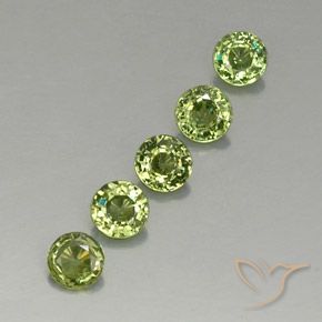 1.59 ctw Green Demantoid Garnet Stones, Natural Demantoid Garnet in Round Facet Shape for Sale