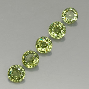 1.73 ct Green Demantoid Garnet Stone, Natural Demantoid Garnet in Round Facet Shape for Sale