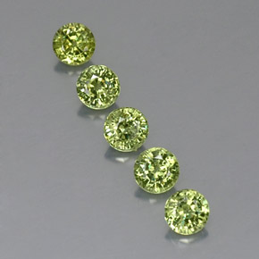 1.93 ctw Green Demantoid Garnet Gemstones, Demantoid Garnet Gems in Round Facet Shape for Sale.