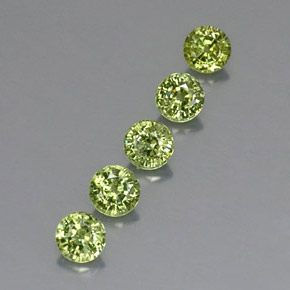 1.93 ctw Green Demantoid Garnet Stones, Natural Demantoid Garnet in Round Facet Shape for Sale