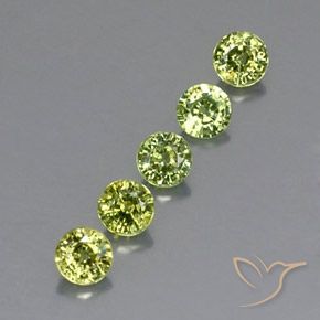 1.48 ctw Green Demantoid Garnet Stones, Natural Demantoid Garnet in Round Facet Shape for Sale