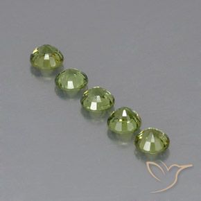 Demantoid Garnet Gemstones in 3.8 mm Size for Sale, Demantoid Garnet Stones in Light Lively Green Color