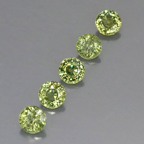 1.69 ctw Green Demantoid Garnet Stones, Natural Demantoid Garnet in Round Facet Shape for Sale