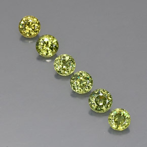 2.21 ct Green Demantoid Garnet Gemstone, Demantoid Garnet Gem in Round Facet Shape for Sale.