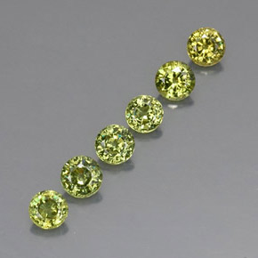 2.21 ct Green Demantoid Garnet Stone, Natural Demantoid Garnet in Round Facet Shape for Sale