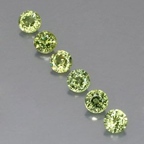 1.85 ct Green Demantoid Garnet Gemstone, Demantoid Garnet Gem in Round Facet Shape for Sale.