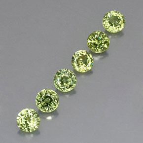 1.85 ct Green Demantoid Garnet Stone, Natural Demantoid Garnet in Round Facet Shape for Sale