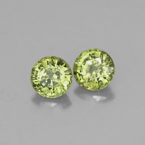 0.97 ct Green Demantoid Garnet Stone, Natural Demantoid Garnet in Round Facet Shape for Sale