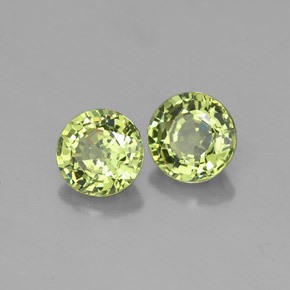 0.83 ct Green Demantoid Garnet Stone, Natural Demantoid Garnet in Round Facet Shape for Sale
