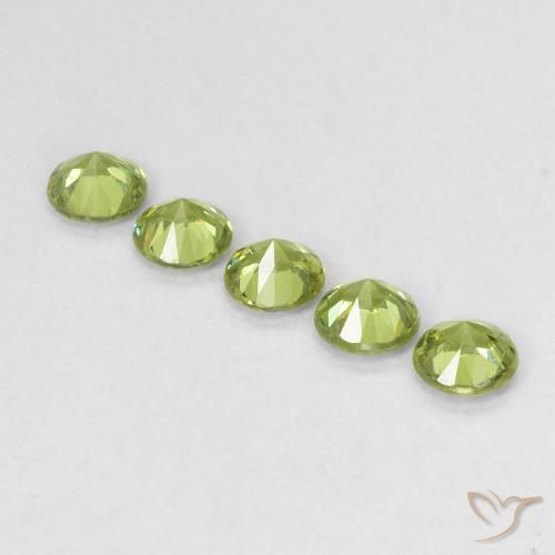 Demantoid Garnet Gemstones in 4 mm (calibrated) Size for Sale, Demantoid Garnet Stones in Light Lively Green Color