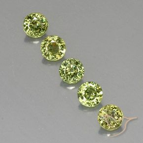 1.44ctw Natural Yellow Green  Demantoid Garnet, Round, VVS-VS