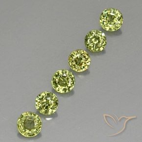 1.45 ctw Green Demantoid Garnet Stones, Natural Demantoid Garnet in Round Facet Shape for Sale