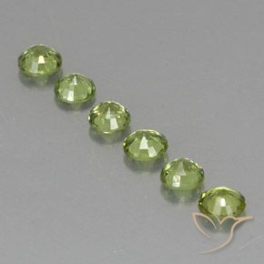 Demantoid Garnet Gemstones in 3.7 mm Size for Sale, Demantoid Garnet Stones in Olive Green  Color