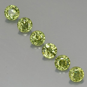 2.45 ct Green Demantoid Garnet Gemstone, Demantoid Garnet Gem in Round Facet Shape for Sale.