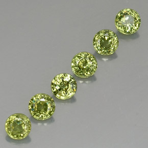 2.45 ct Green Demantoid Garnet Stone, Natural Demantoid Garnet in Round Facet Shape for Sale