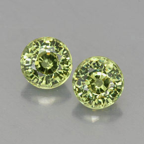 0.71 ct Green Demantoid Garnet Gemstone, Demantoid Garnet Gem in Round Facet Shape for Sale.