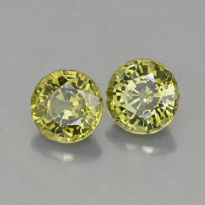 0.98 ct Yellow Demantoid Garnet Stone, Natural Demantoid Garnet in Round Facet Shape for Sale