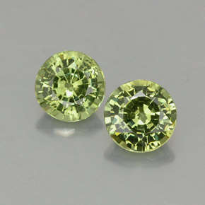 0.78 ct Green Demantoid Garnet Gemstone, Demantoid Garnet Gem in Round Facet Shape for Sale.