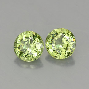 0.78 ct Green Demantoid Garnet Stone, Natural Demantoid Garnet in Round Facet Shape for Sale
