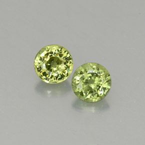 0.41 ct Green Demantoid Garnet Gemstone, Demantoid Garnet Gem in Round Facet Shape for Sale.