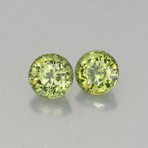 0.79 ct Green Demantoid Garnet Stone, Natural Demantoid Garnet in Round Facet Shape for Sale