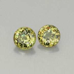 0.93 ct Yellow Demantoid Garnet Stone, Natural Demantoid Garnet in Round Facet Shape for Sale