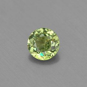 0.43 ct Green Demantoid Garnet Gemstone, Demantoid Garnet Gem in Round Facet Shape for Sale.