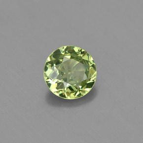 0.43 ct Green Demantoid Garnet Stone, Natural Demantoid Garnet in Round Facet Shape for Sale