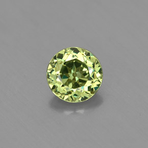 0.47 ct Green Demantoid Garnet Gemstone, Demantoid Garnet Gem in Round Facet Shape for Sale.