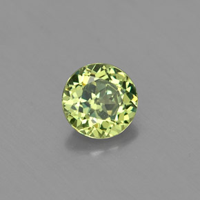 0.47 ct Green Demantoid Garnet Stone, Natural Demantoid Garnet in Round Facet Shape for Sale