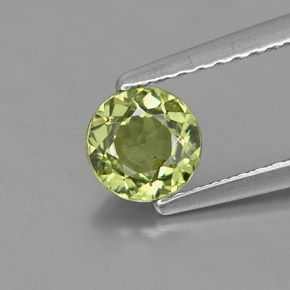 0.63 ct Green Demantoid Garnet Gemstone, Demantoid Garnet Gem in Round Facet Shape for Sale.