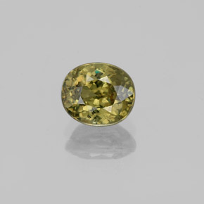 1.36 ct Yellow Demantoid Garnet Gemstone, Demantoid Garnet Gem in Oval Facet Shape for Sale.