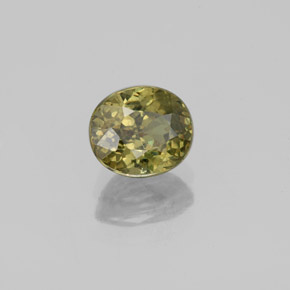 1.36 ct Yellow Demantoid Garnet Stone, Natural Demantoid Garnet in Oval Facet Shape for Sale