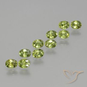 2.31 ctw Green Demantoid Garnet Stones, Natural Demantoid Garnet in Oval Facet Shape for Sale