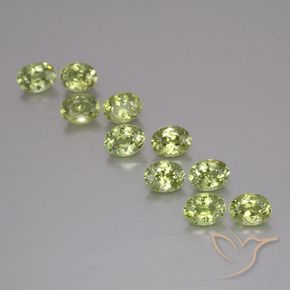 2.13 ctw Green Demantoid Garnet Stones, Natural Demantoid Garnet in Oval Facet Shape for Sale