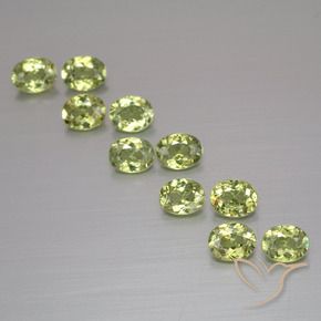 2.09 ctw Green Demantoid Garnet Stones, Natural Demantoid Garnet in Oval Facet Shape for Sale