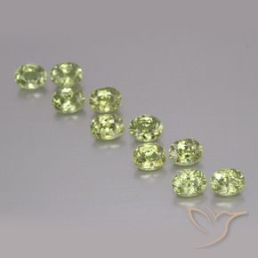 2.51 ctw Green Demantoid Garnet Stones, Natural Demantoid Garnet in Oval Facet Shape for Sale