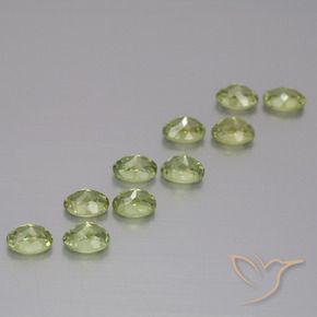 Demantoid Garnet Gemstones in 3.9 x 2.9 mm Size for Sale, Demantoid Garnet Stones in Olive Green Color
