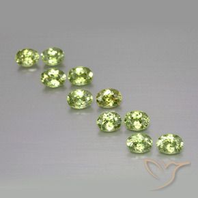 2.02 ctw Green Demantoid Garnet Stones, Natural Demantoid Garnet in Oval Facet Shape for Sale