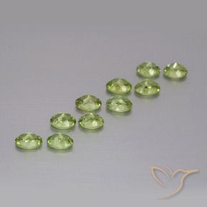 Demantoid Garnet Gemstones in 4 x 3 mm (calibrated) Size for Sale, Demantoid Garnet Stones in Forest Green Color