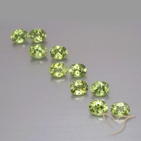 2.54 ctw Green Demantoid Garnet Stones, Natural Demantoid Garnet in Oval Facet Shape for Sale