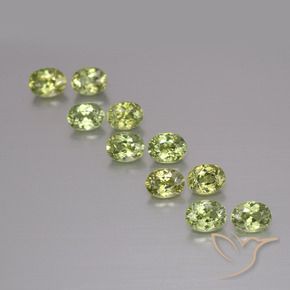 2.65 ctw Green Demantoid Garnet Stones, Natural Demantoid Garnet in Oval Facet Shape for Sale