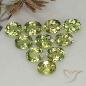 2.19 ctw Green Demantoid Garnet Stones, Natural Demantoid Garnet in Oval Facet Shape for Sale