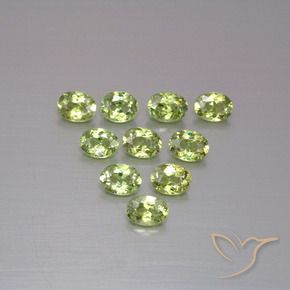 1.92 ctw Green Demantoid Garnet Stones, Natural Demantoid Garnet in Oval Facet Shape for Sale