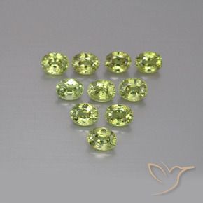 2.66 ctw Green Demantoid Garnet Stones, Natural Demantoid Garnet in Oval Facet Shape for Sale