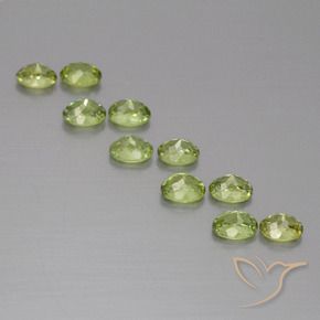 Demantoid Garnet Gemstones in 4 x 3 mm (calibrated) Size for Sale, Demantoid Garnet Stones in Olive Green Color