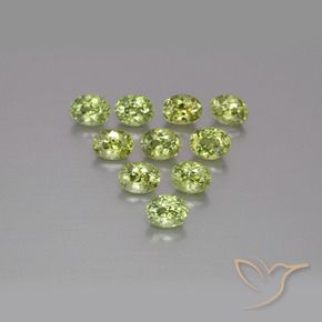 2.73 ctw Green Demantoid Garnet Stones, Natural Demantoid Garnet in Oval Facet Shape for Sale