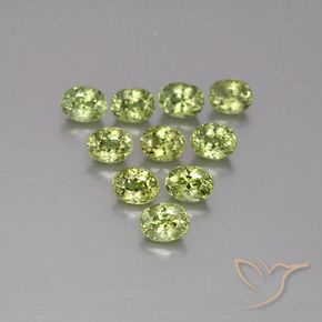 2.84 ctw Green Demantoid Garnet Stones, Natural Demantoid Garnet in Oval Facet Shape for Sale